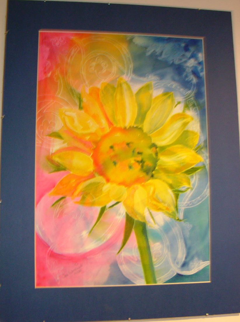 Blue & Pink Sunflower